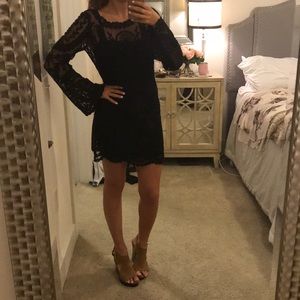 Black free people lace dress